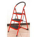 Steel round tube step ladder with rubber feet